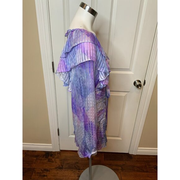 LoveShackFancy Purple Blue Watercolor Rain Drop Moxie Dress NWT $495, Size 8 - Picture 6 of 9